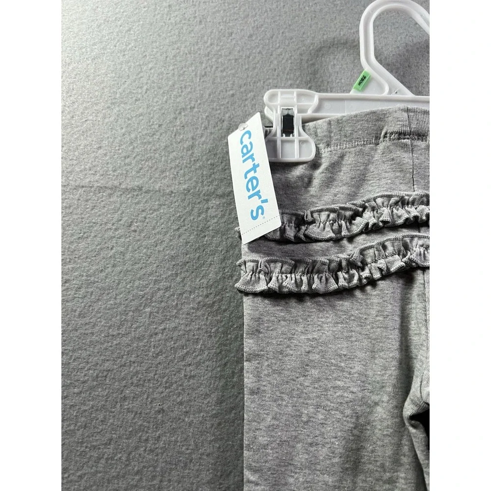 Carters 18 Months Baby Toddler Girl 2-Pk Ruffle-Detail Cotton Pants Grey & Black